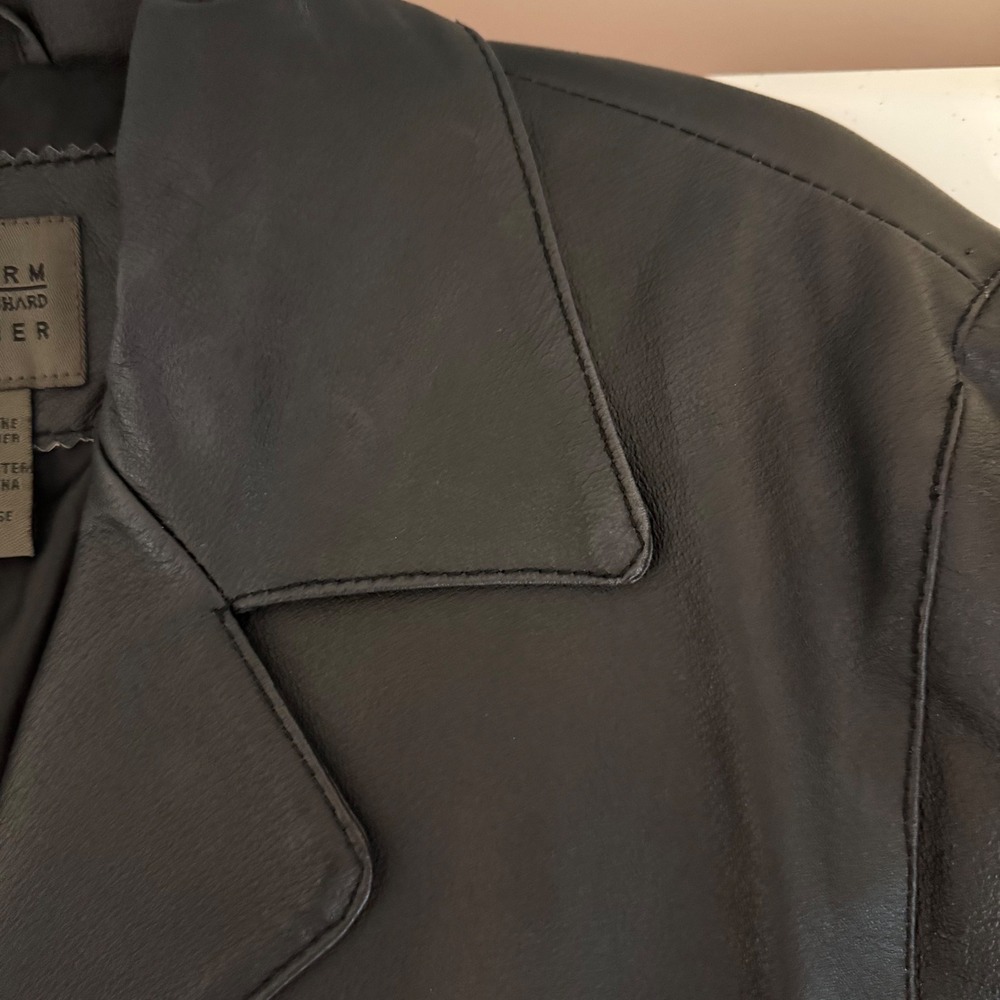 John Paul Richard Uniform Black Leather Structured Jacket Size 12 - Picture 7 of 16